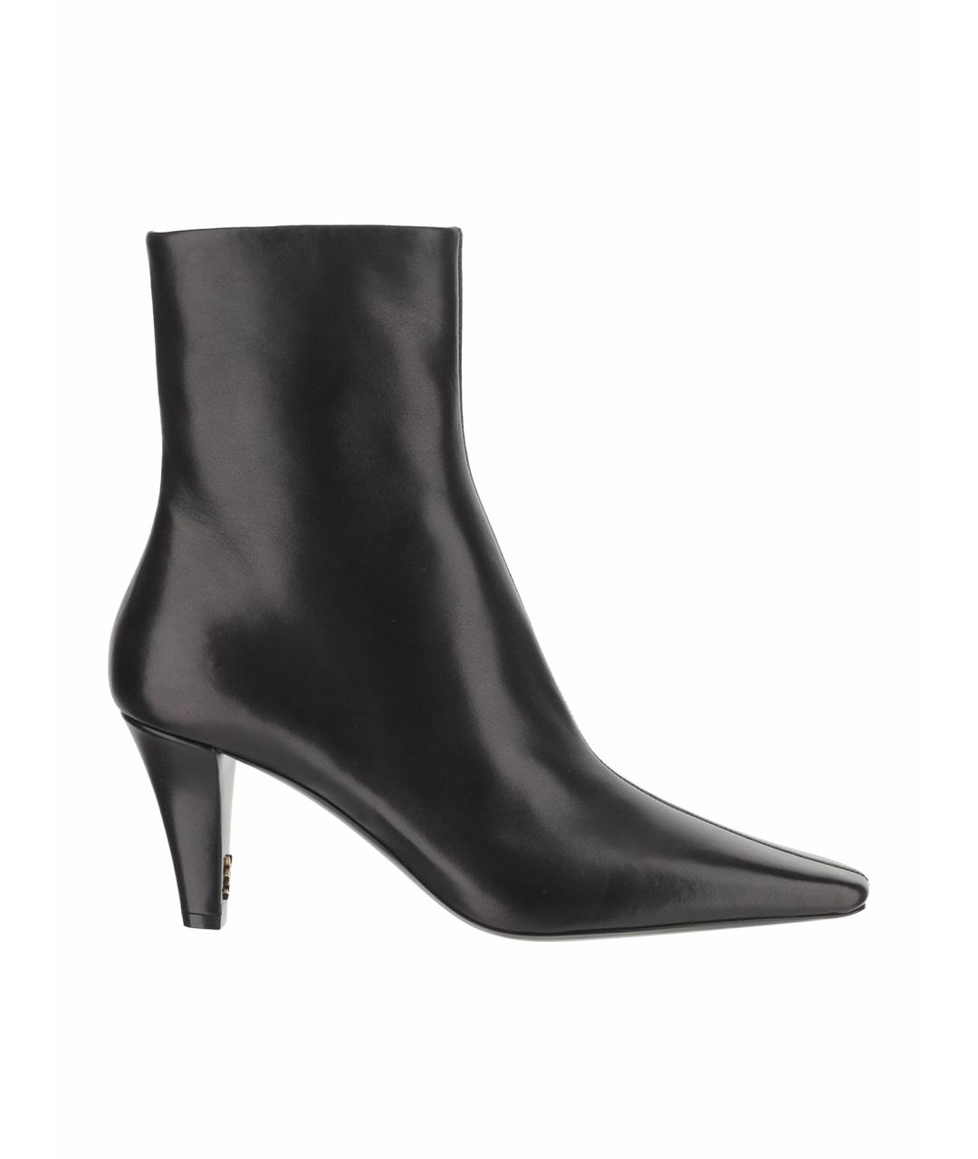 SAINT LAURENT Черные кожаные ботильоны, фото 1