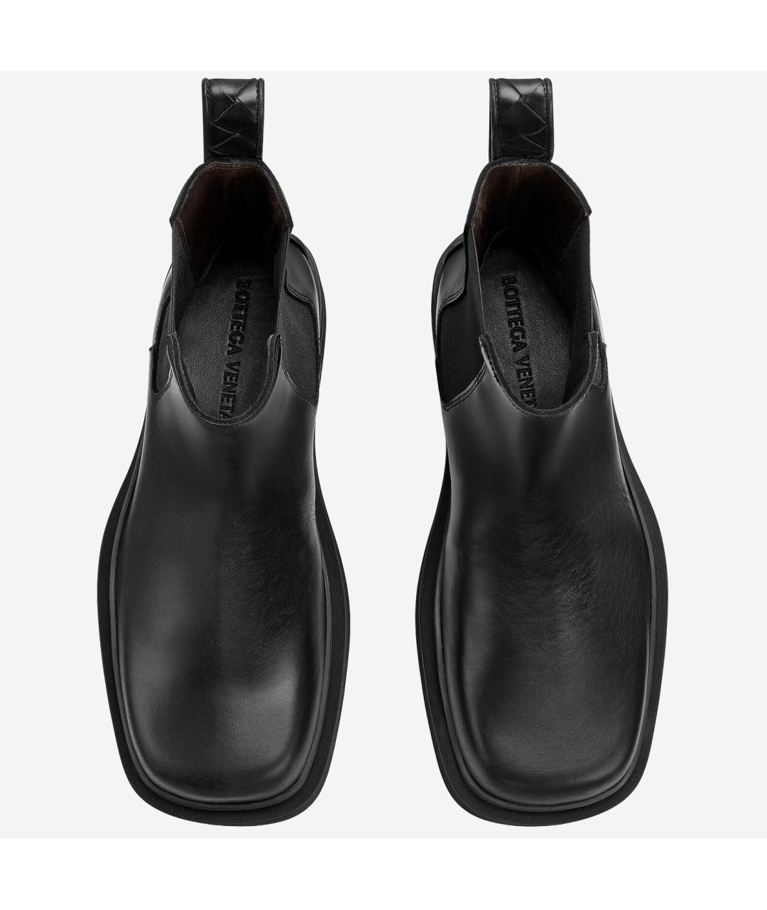 BOTTEGA VENETA Черные кожаные ботинки, фото 4