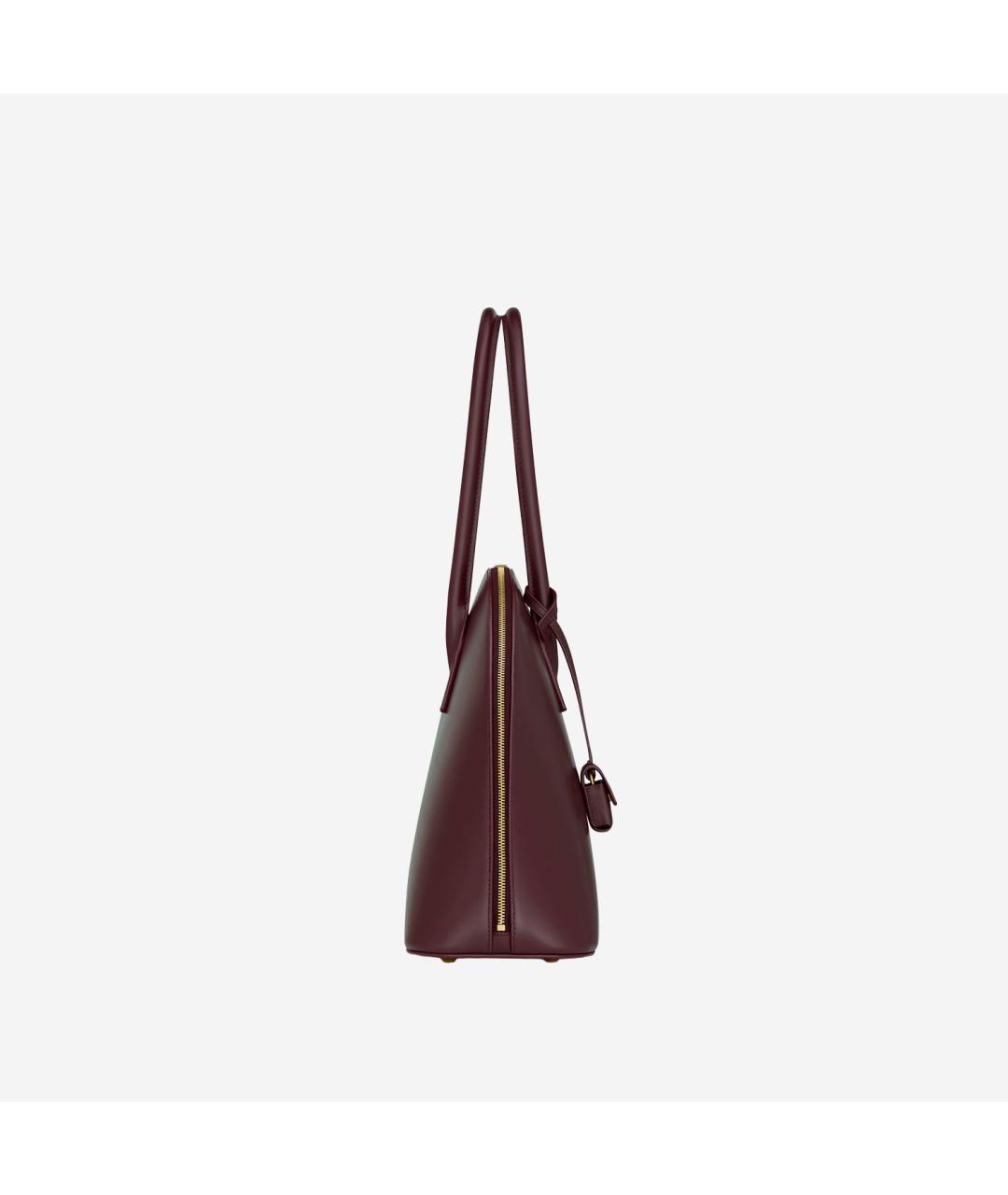 SAINT LAURENT Бордовая кожаная сумка тоут, фото 3