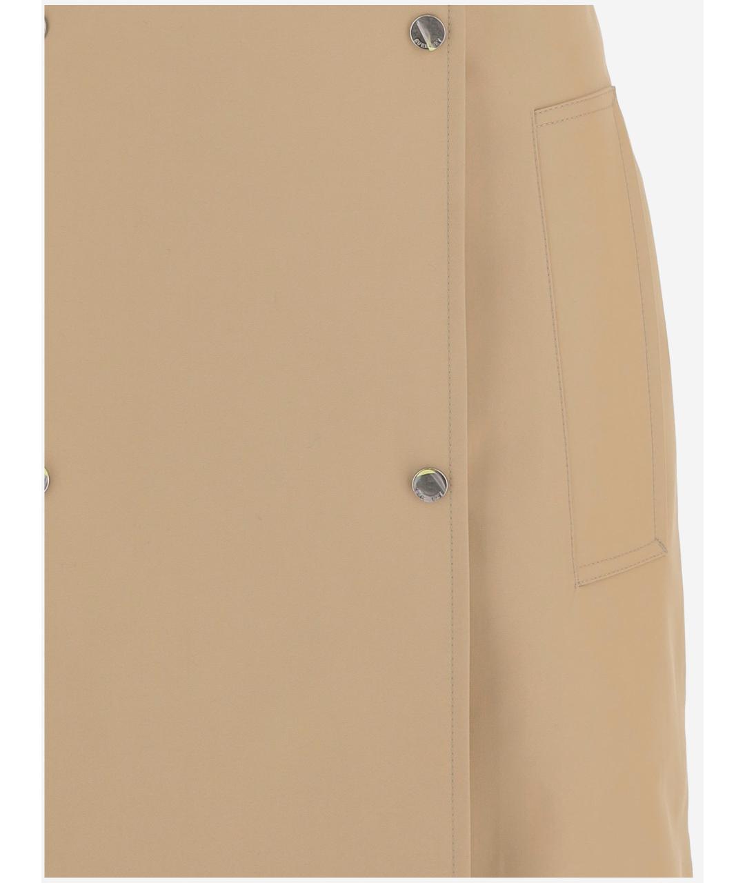 BURBERRY Бежевая хлопковая юбка мини, фото 3