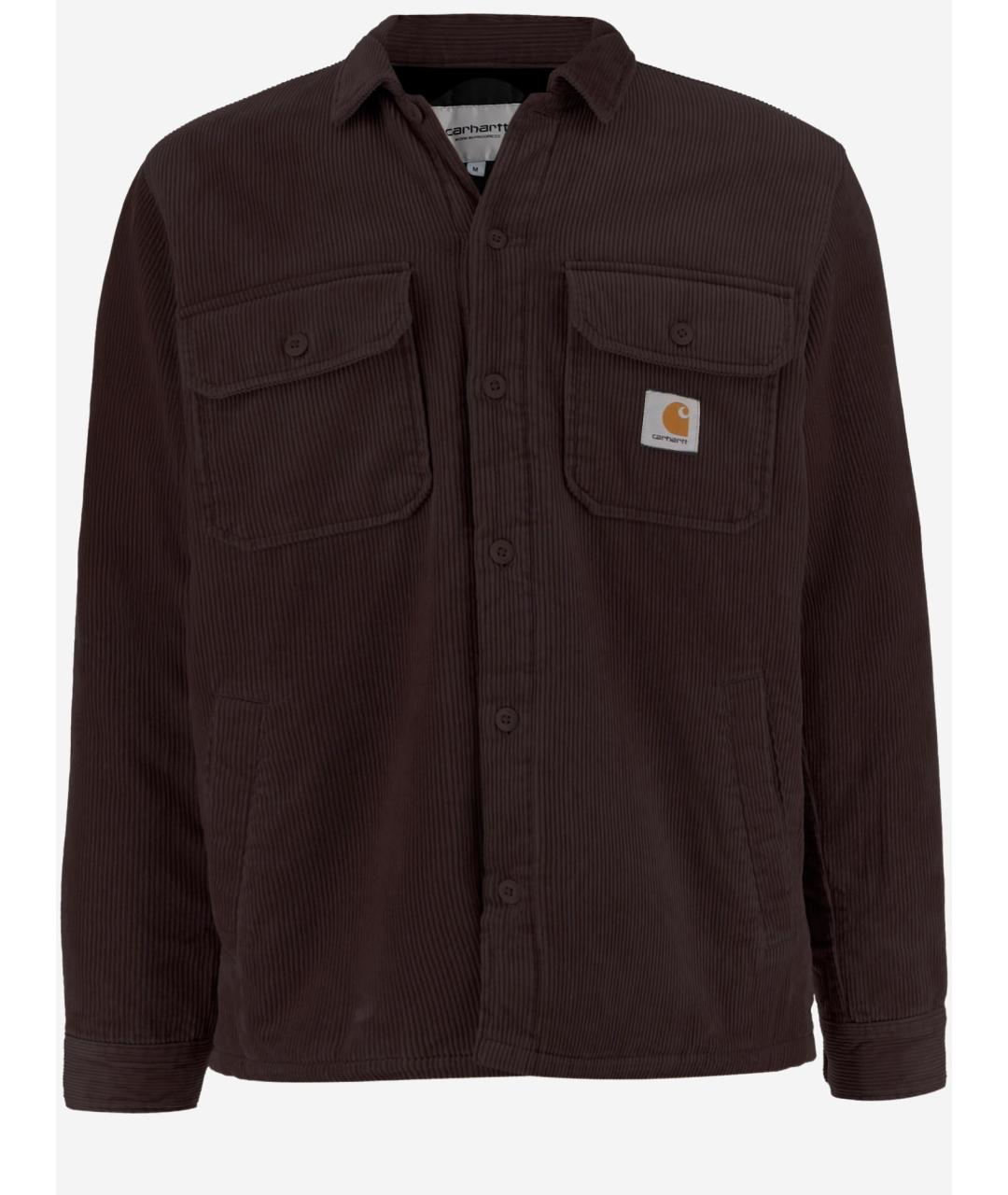 CARHARTT WIP Коричневая хлопковая кэжуал рубашка, фото 4