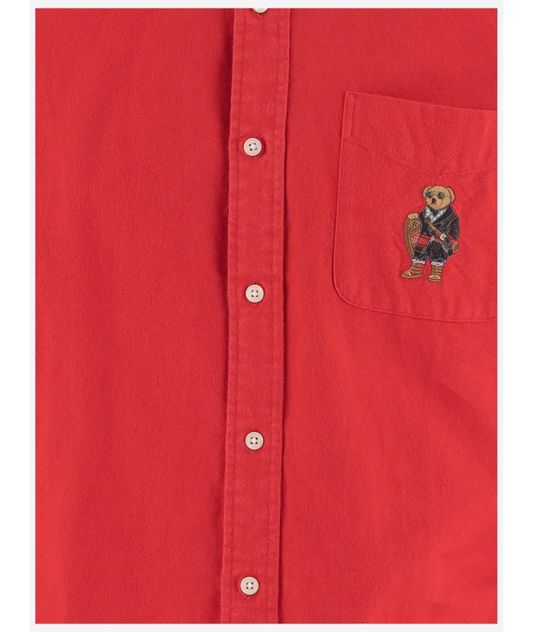 POLO RALPH LAUREN Красная хлопковая кэжуал рубашка, фото 3