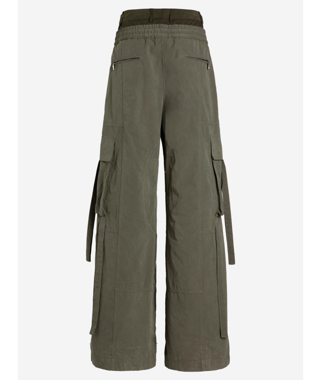 DOLCE&GABBANA Зеленые хлопковые прямые брюки, фото 2