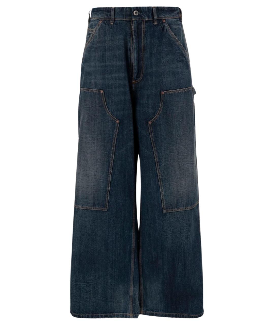 MAISON MARGIELA Синие хлопковые повседневные брюки, фото 1