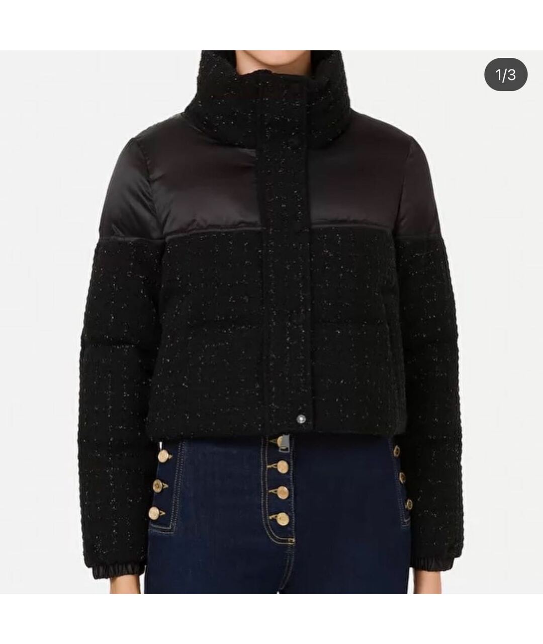 ELISABETTA FRANCHI Черный пуховик, фото 4