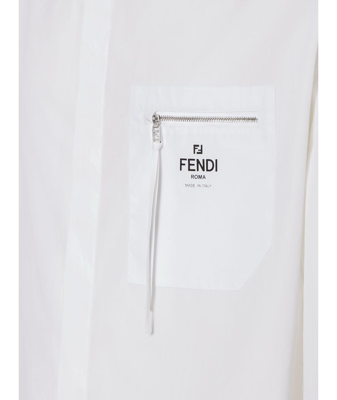 FENDI Белая хлопковая кэжуал рубашка, фото 3