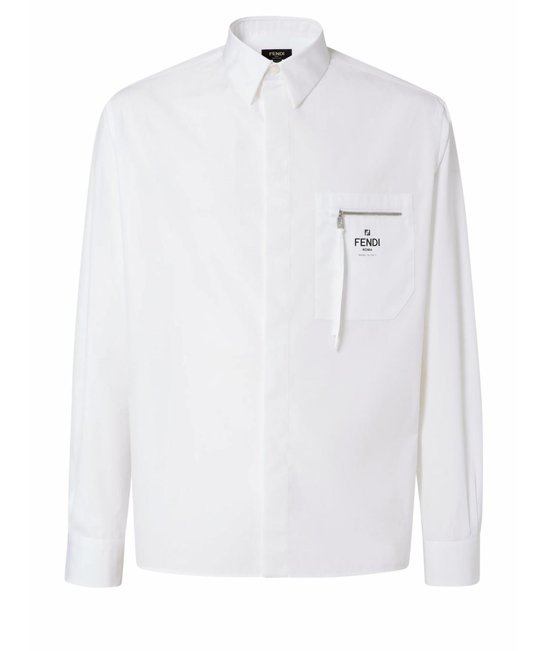 FENDI Белая хлопковая кэжуал рубашка, фото 1