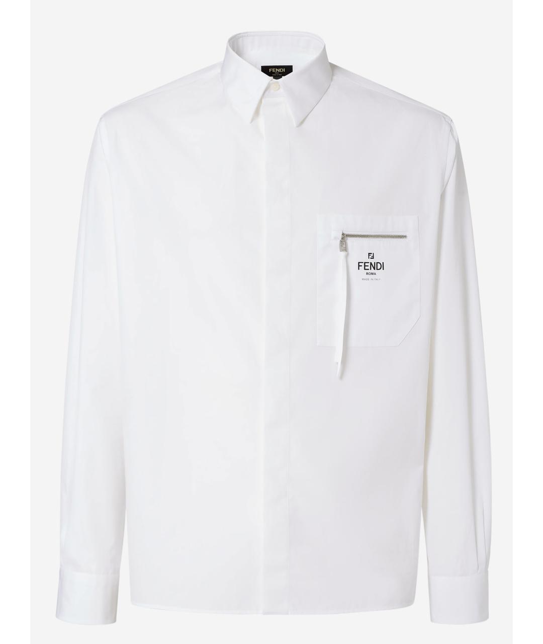 FENDI Белая хлопковая кэжуал рубашка, фото 4