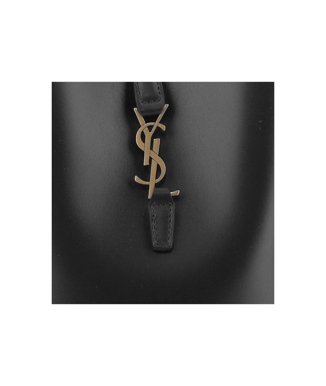 SAINT LAURENT Черная кожаная сумка тоут, фото 5