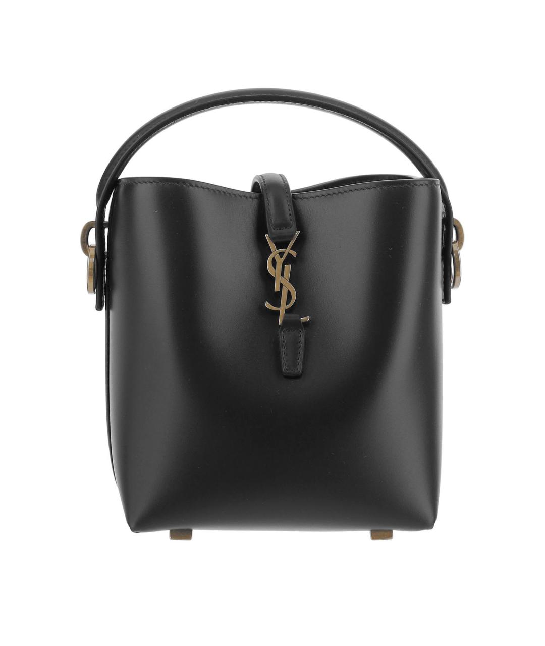 SAINT LAURENT Черная кожаная сумка тоут, фото 1