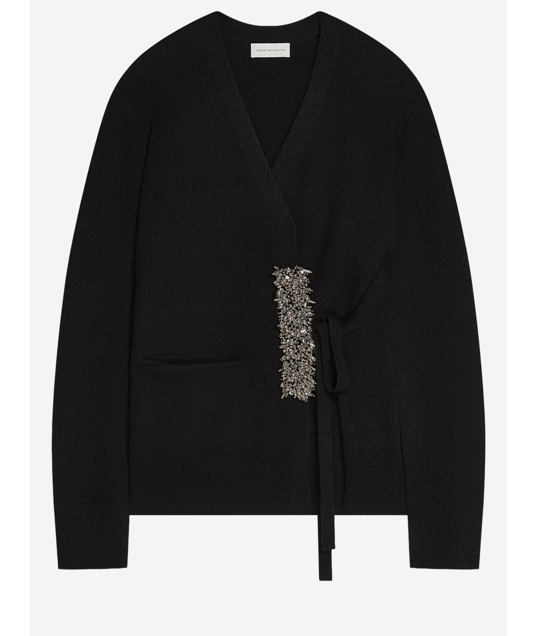 DRIES VAN NOTEN Черный кашемировый кардиган, фото 4