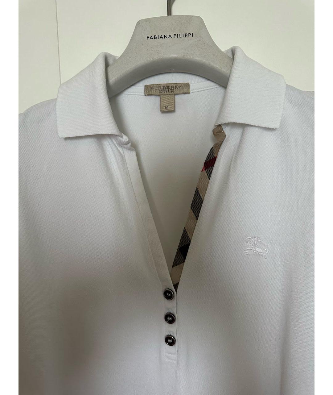 BURBERRY Белая хлопковая футболка, фото 2