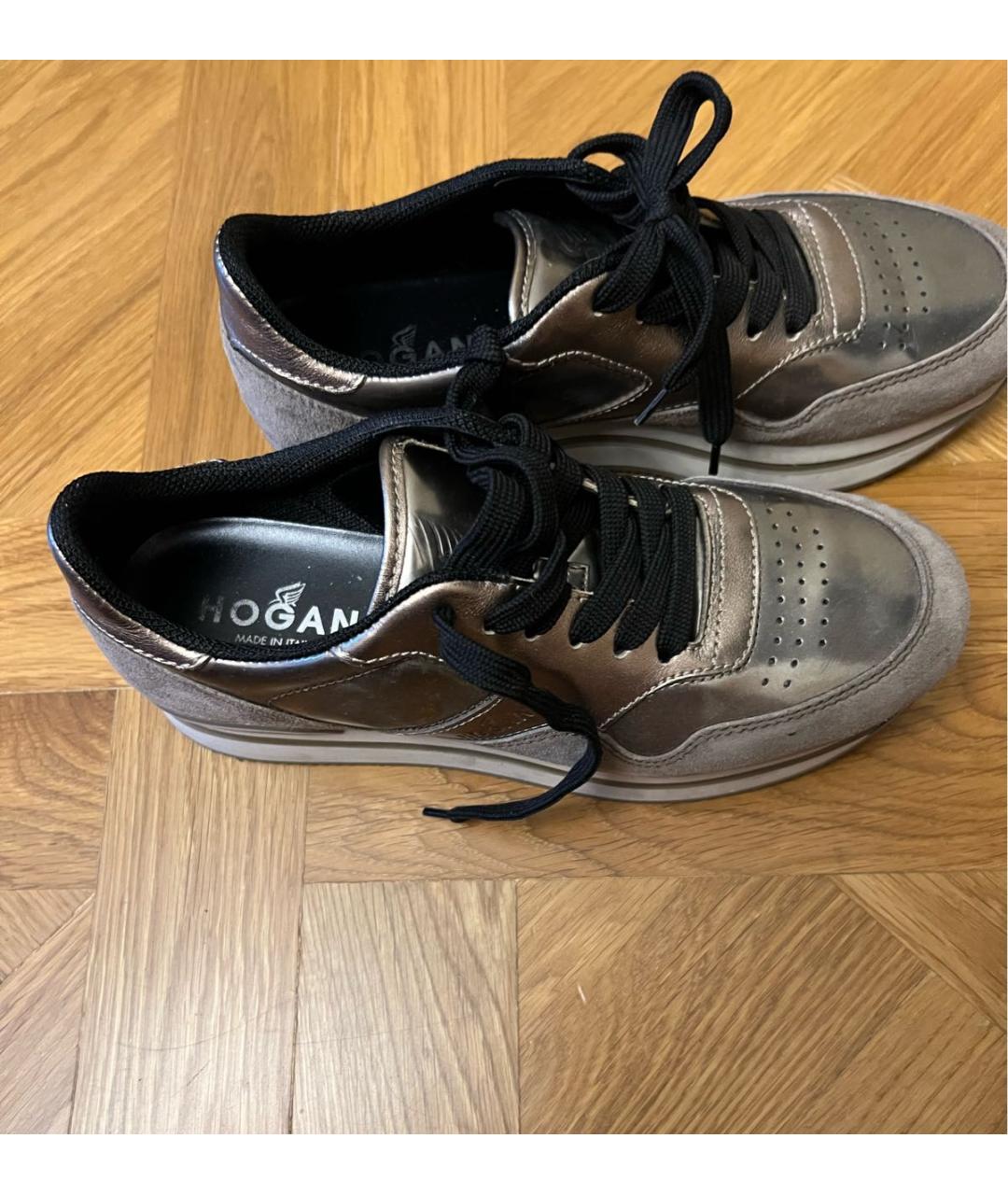 HOGAN Коричневые кожаные кроссовки, фото 3