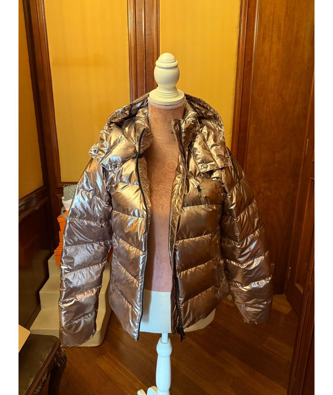 POLO RALPH LAUREN Золотой полиэстеровый пуховик, фото 8