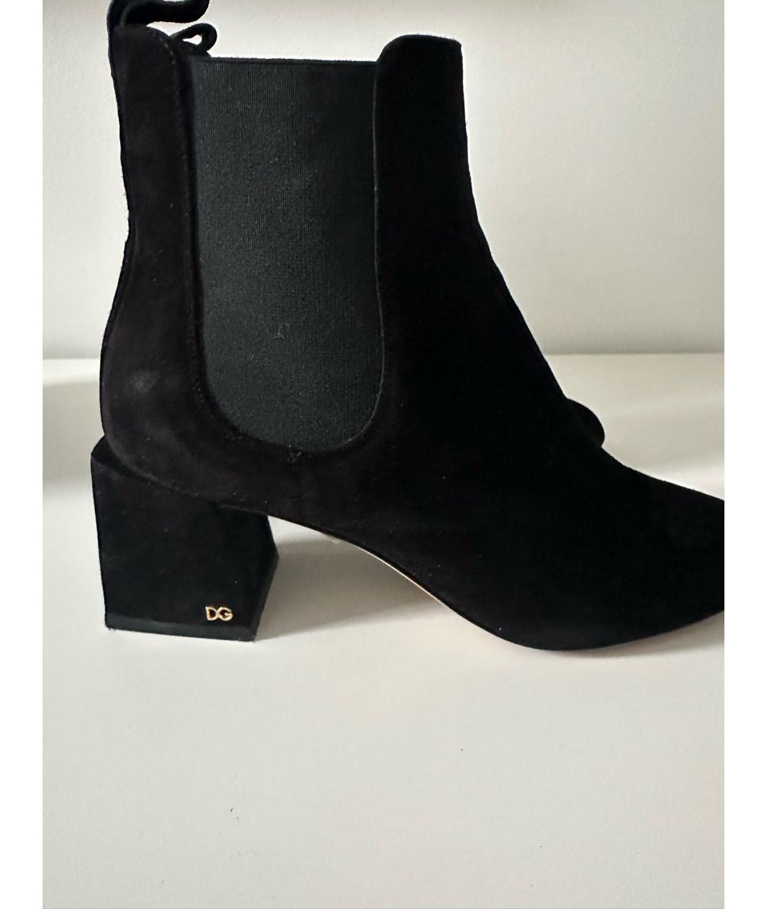 DOLCE&GABBANA Черные замшевые ботильоны, фото 7