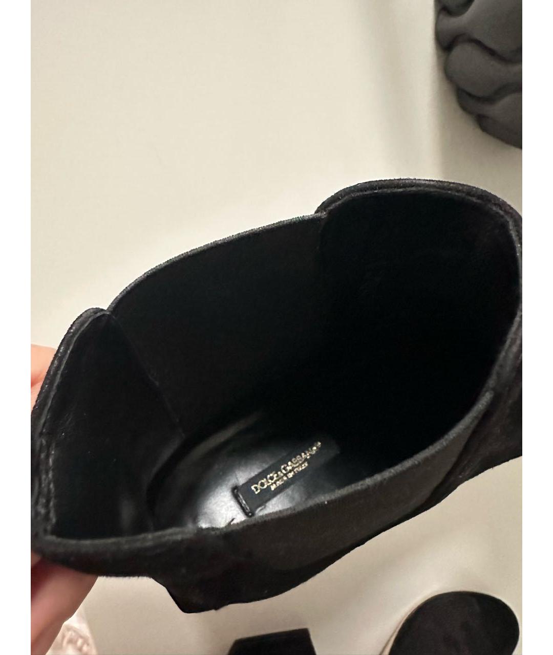 DOLCE&GABBANA Черные замшевые ботильоны, фото 5