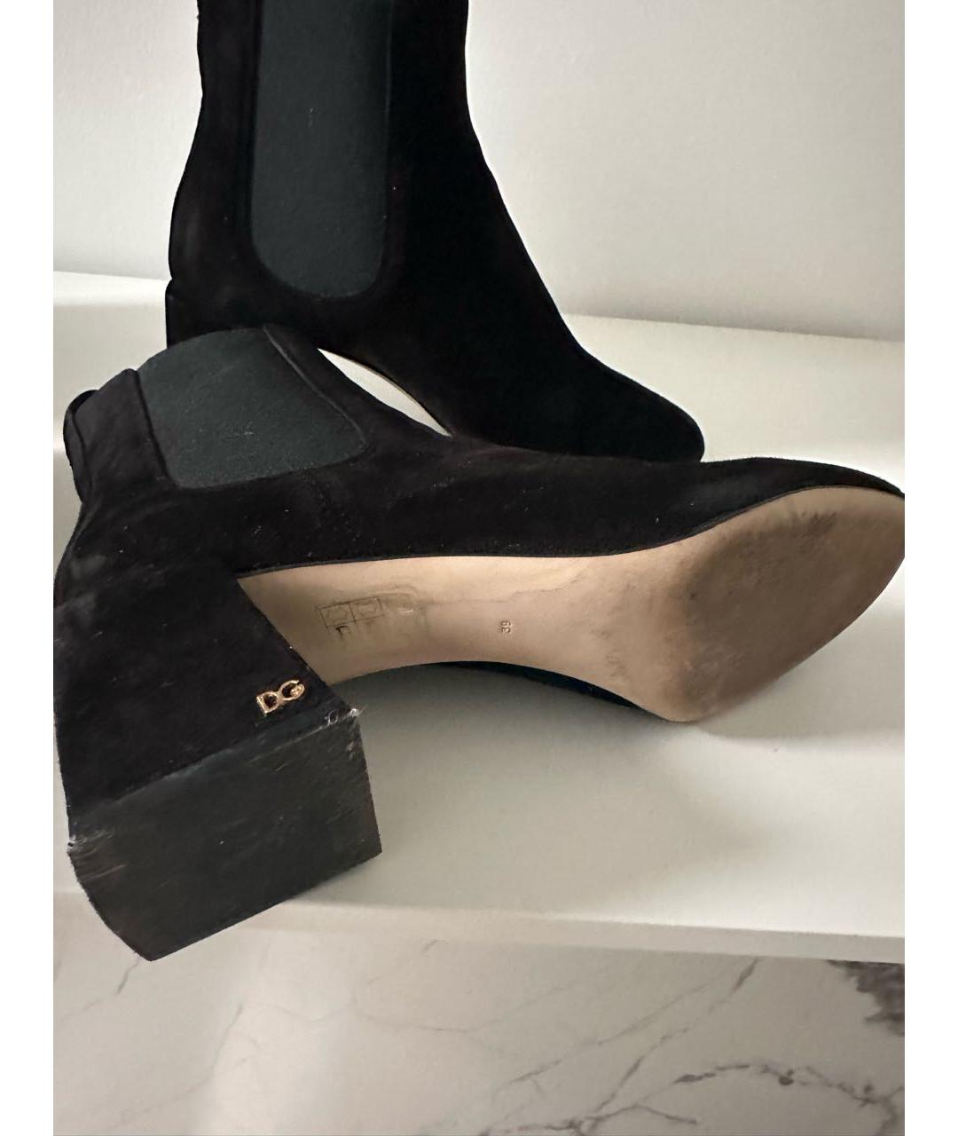 DOLCE&GABBANA Черные замшевые ботильоны, фото 6