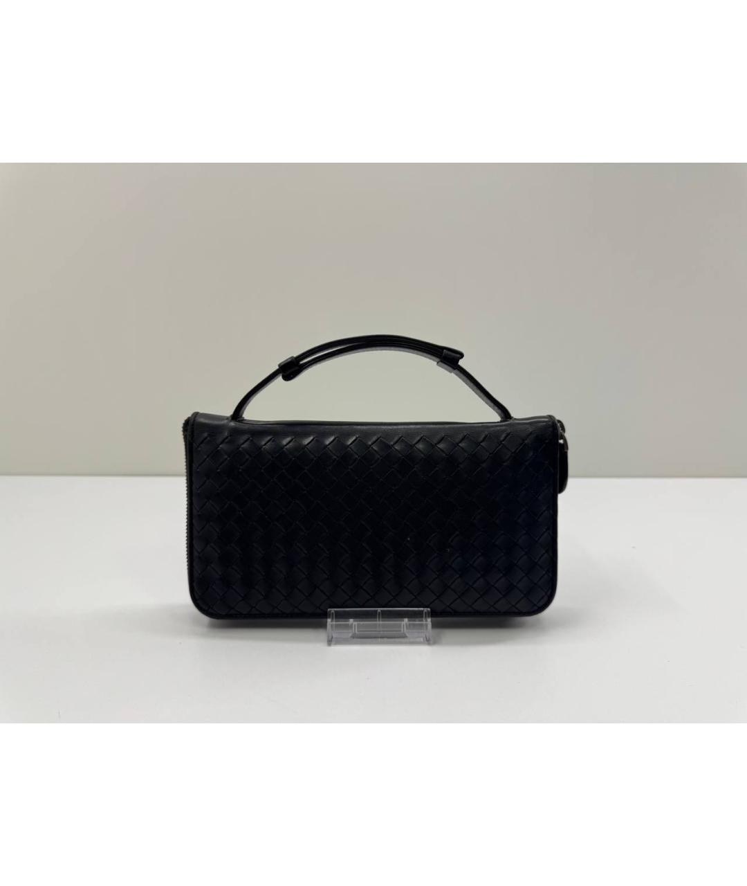 BOTTEGA VENETA Черный кожаный кошелек, фото 3