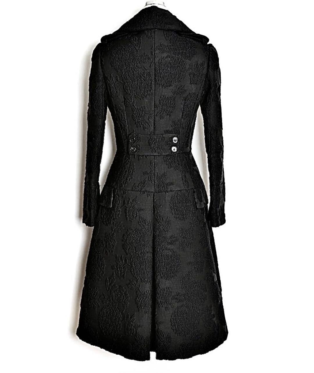 ALEXANDER MCQUEEN Черное шерстяное пальто, фото 2
