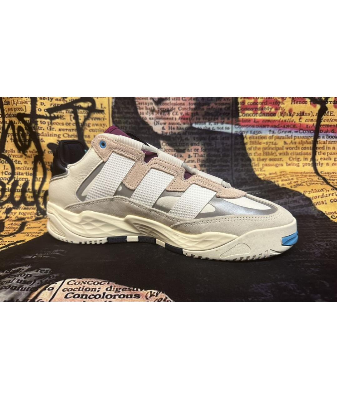 ADIDAS Бежевые высокие кроссовки / кеды из искусственной кожи, фото 3