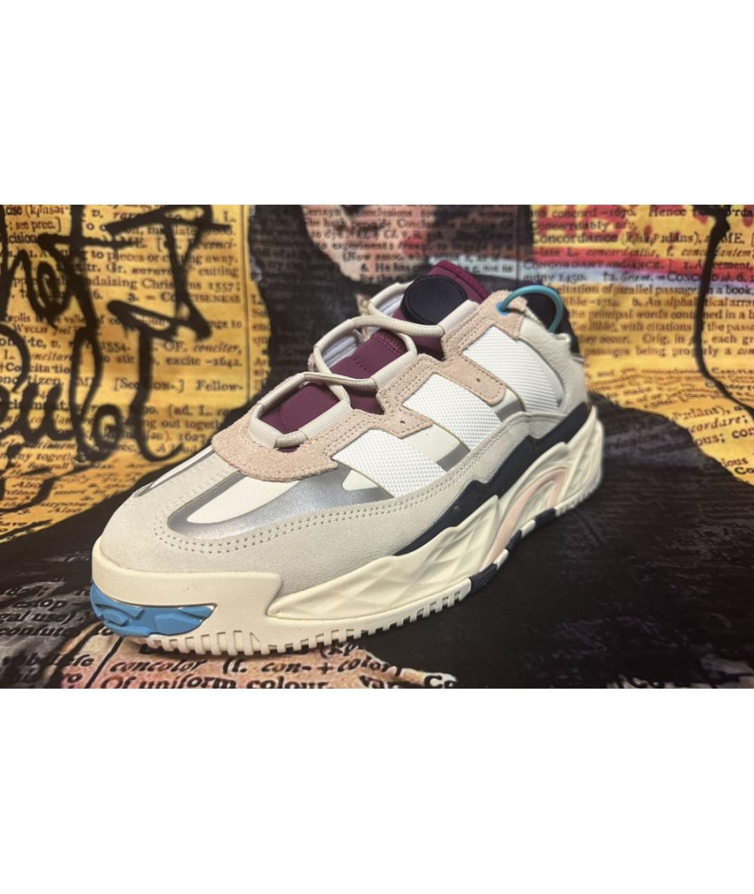 ADIDAS Бежевые высокие кроссовки / кеды из искусственной кожи, фото 2