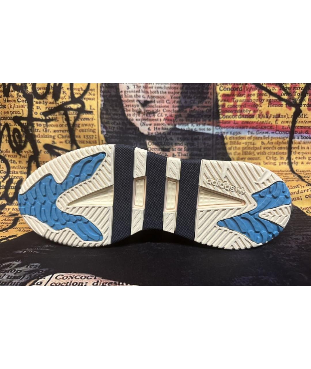 ADIDAS Бежевые высокие кроссовки / кеды из искусственной кожи, фото 5