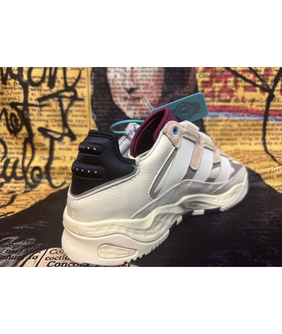 ADIDAS Бежевые высокие кроссовки / кеды из искусственной кожи, фото 4