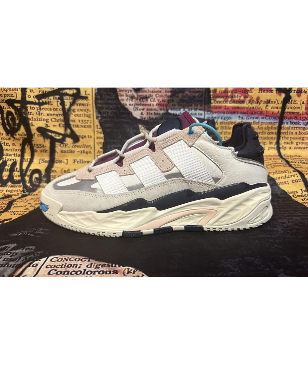 ADIDAS Бежевые высокие кроссовки / кеды из искусственной кожи, фото 7