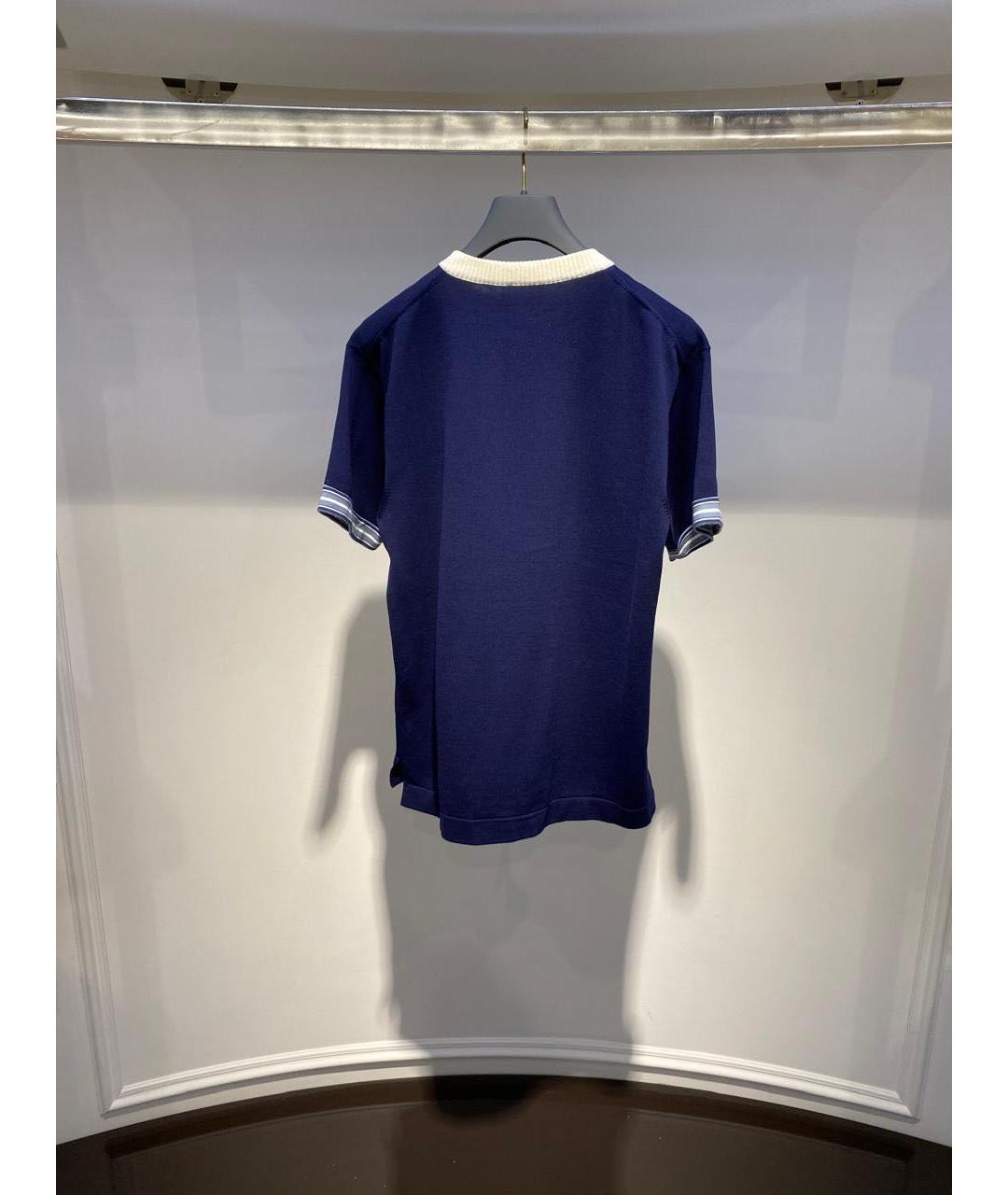 CHRISTIAN DIOR Синяя хлопковая футболка, фото 3
