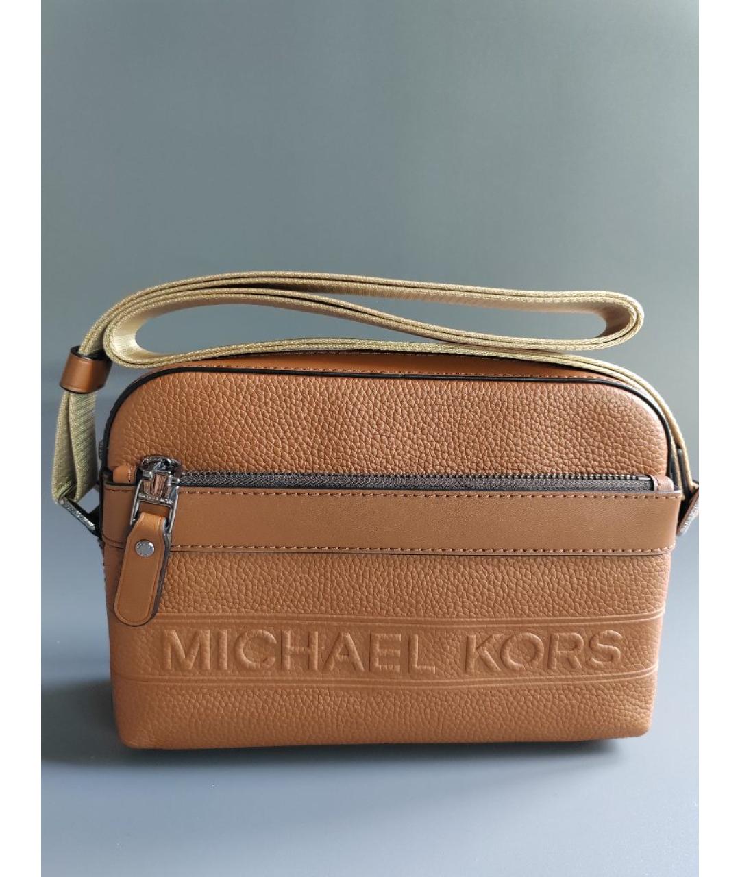 MICHAEL KORS Коричневая кожаная сумка на плечо, фото 5