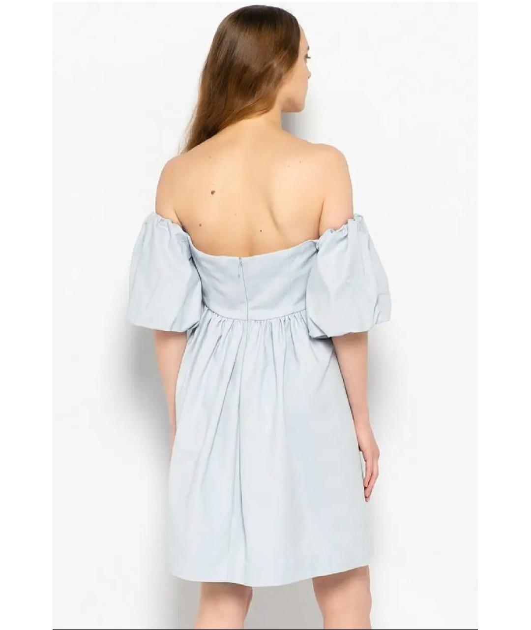 PINKO Голубое хлопко-эластановое повседневное платье, фото 3