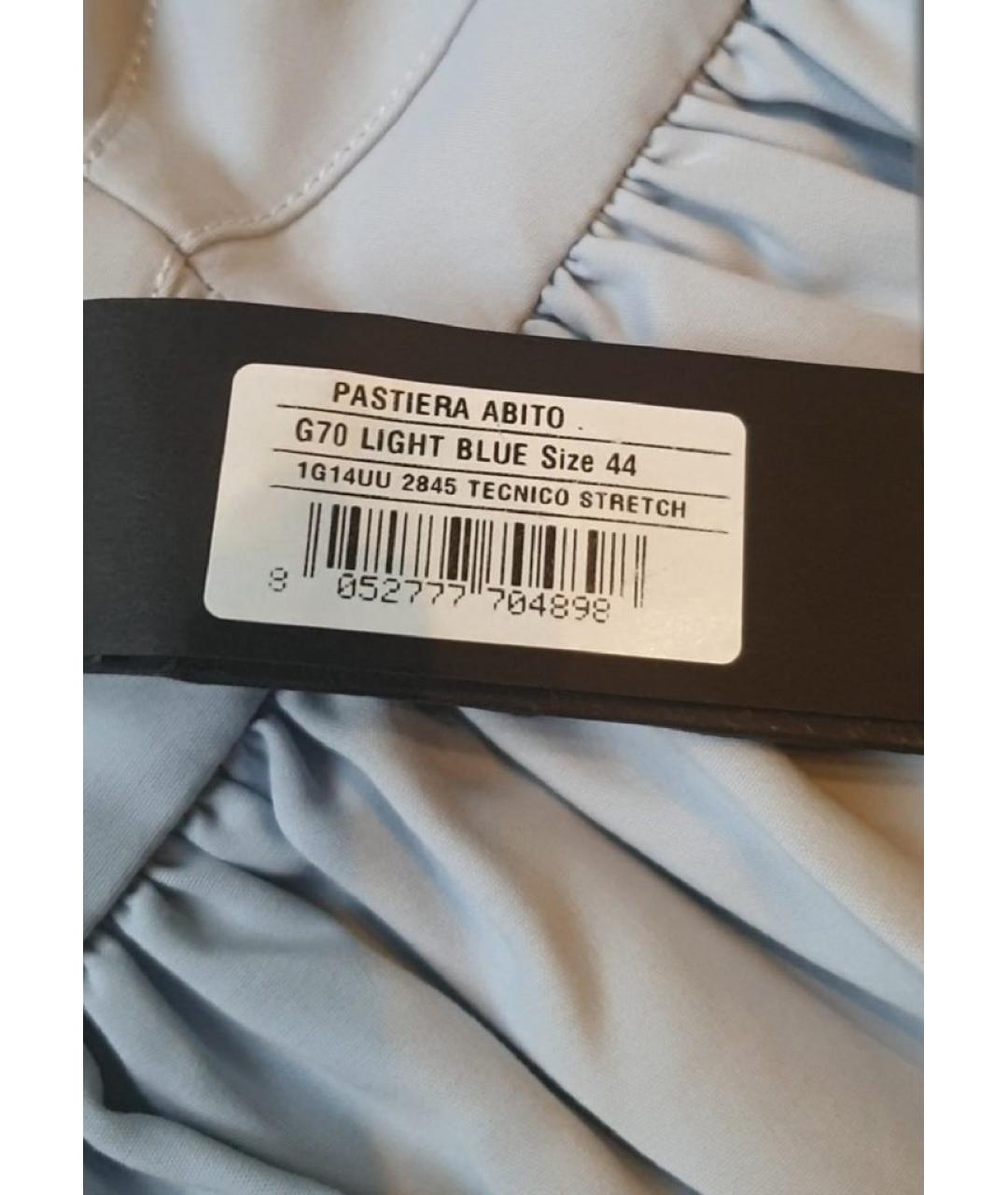 PINKO Голубое хлопко-эластановое повседневное платье, фото 4