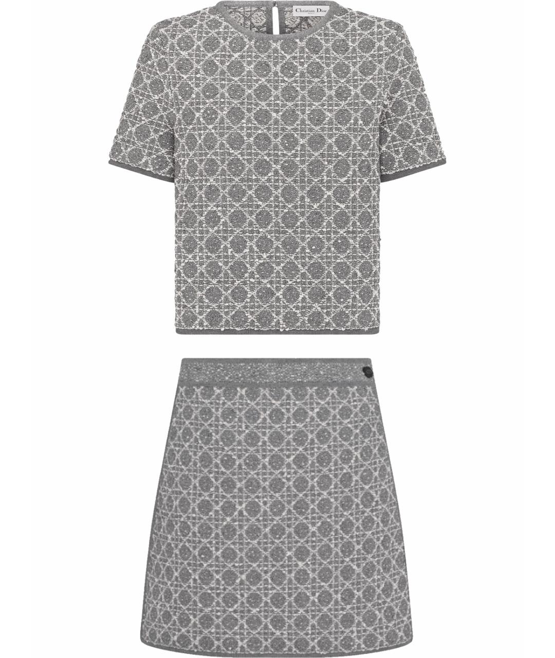 CHRISTIAN DIOR Серый хлопковый костюм с юбками, фото 1