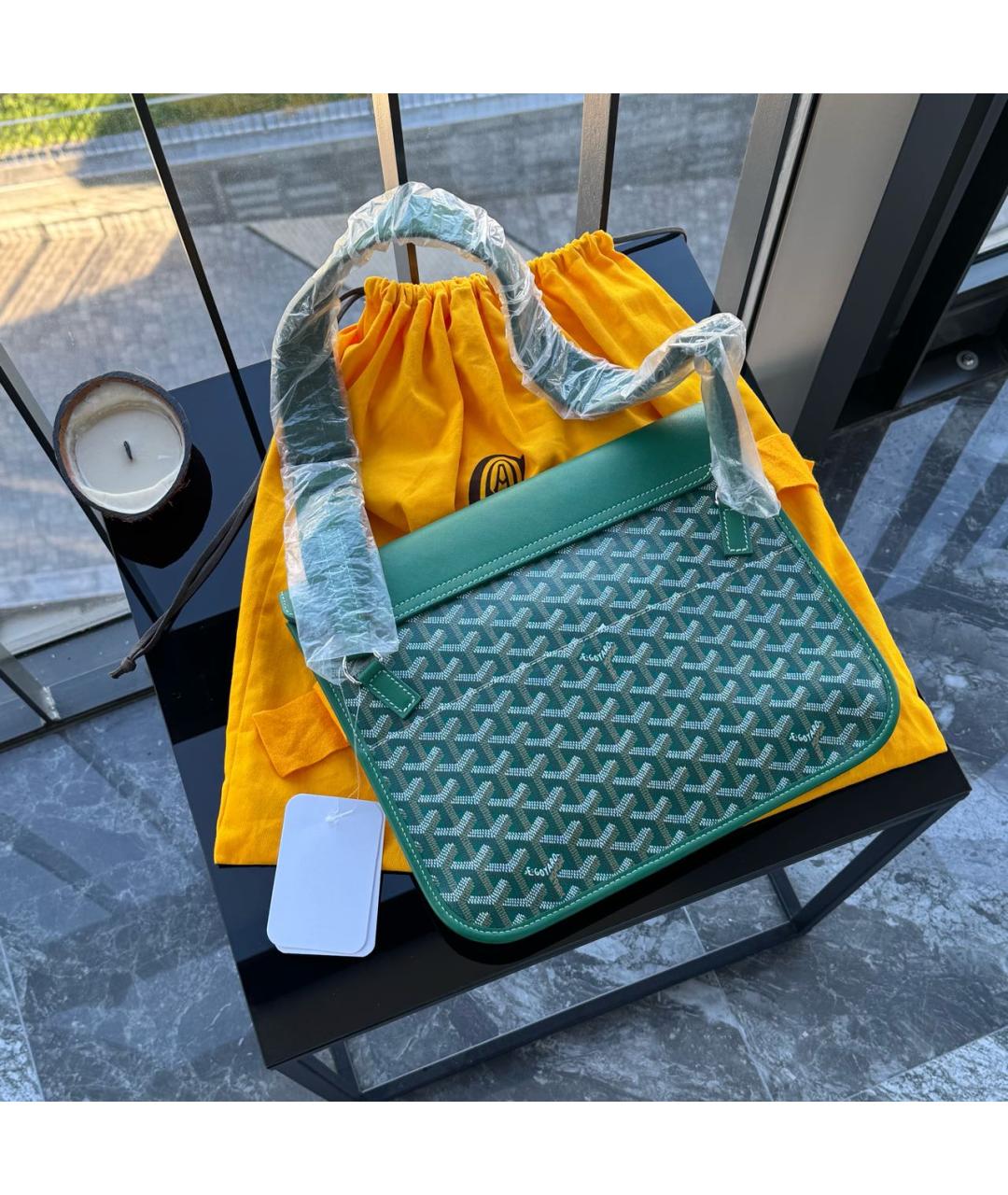 GOYARD Зеленая кожаная сумка на плечо, фото 3