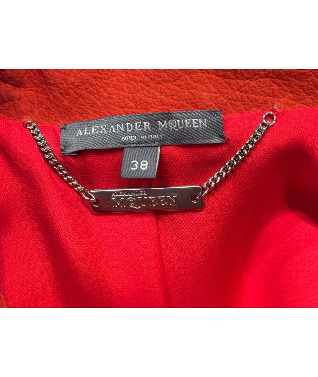 ALEXANDER MCQUEEN Красная кожаная куртка, фото 7