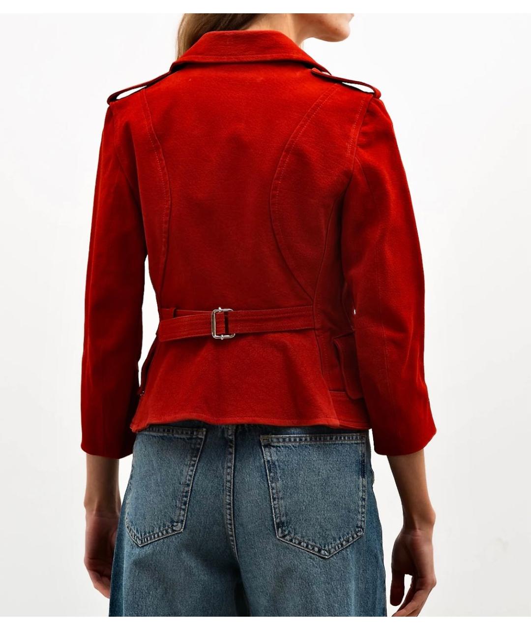 ALEXANDER MCQUEEN Красная кожаная куртка, фото 2