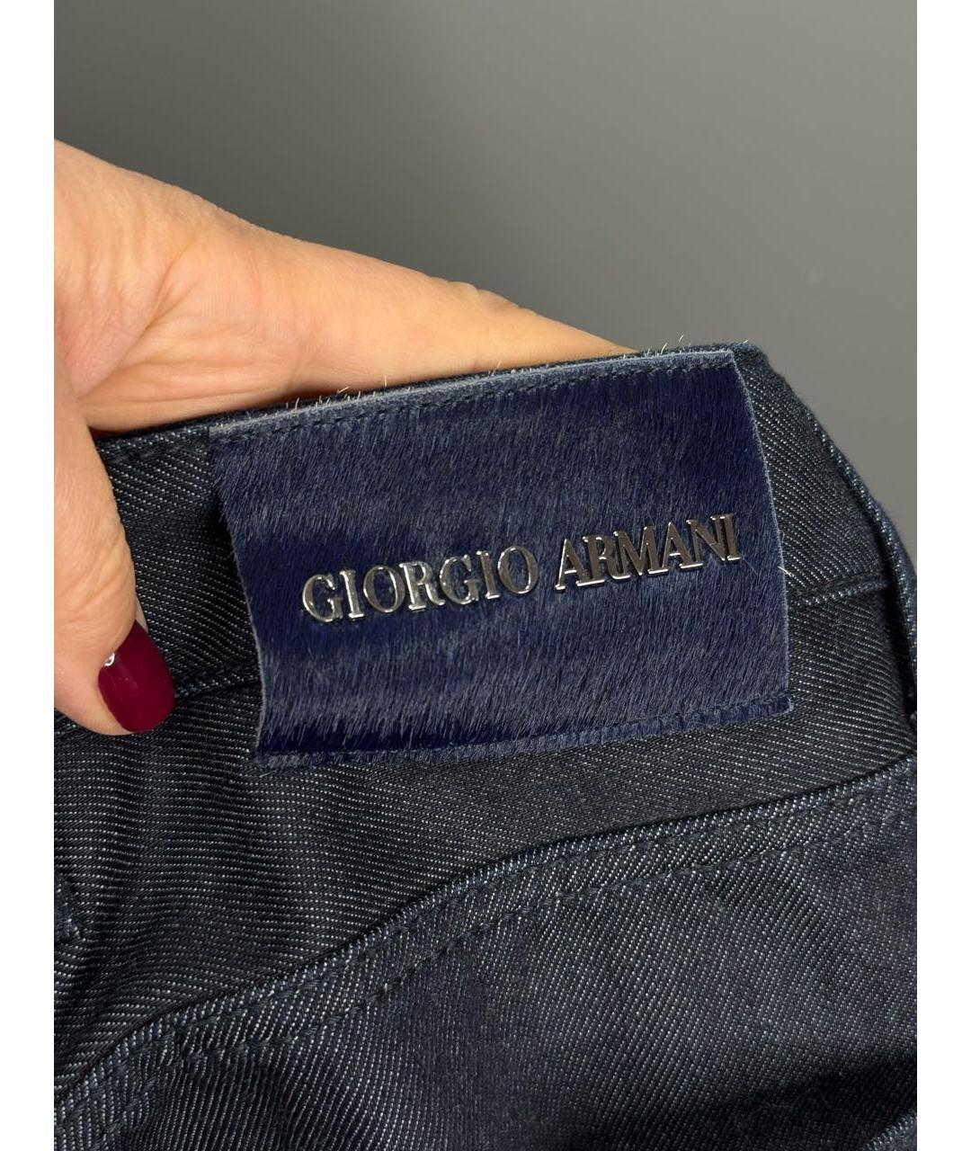 GIORGIO ARMANI Темно-синие хлопко-эластановые джинсы, фото 7