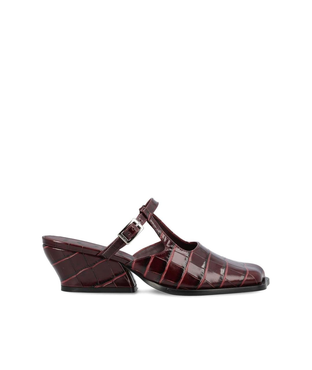 LOEWE Бордовые кожаные туфли, фото 4
