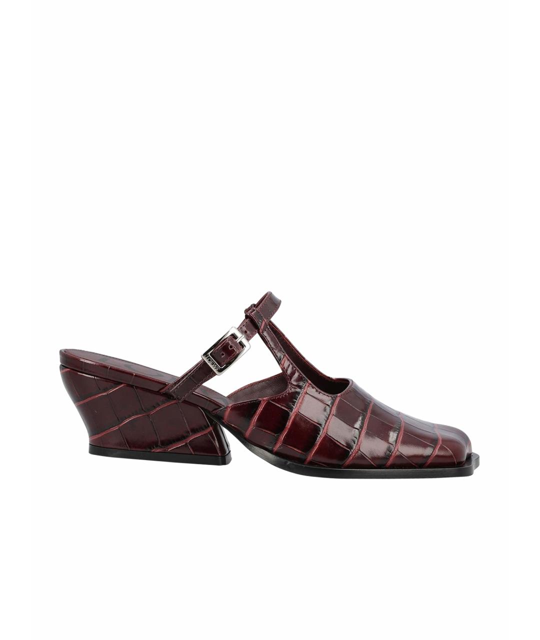 LOEWE Бордовые кожаные туфли, фото 1