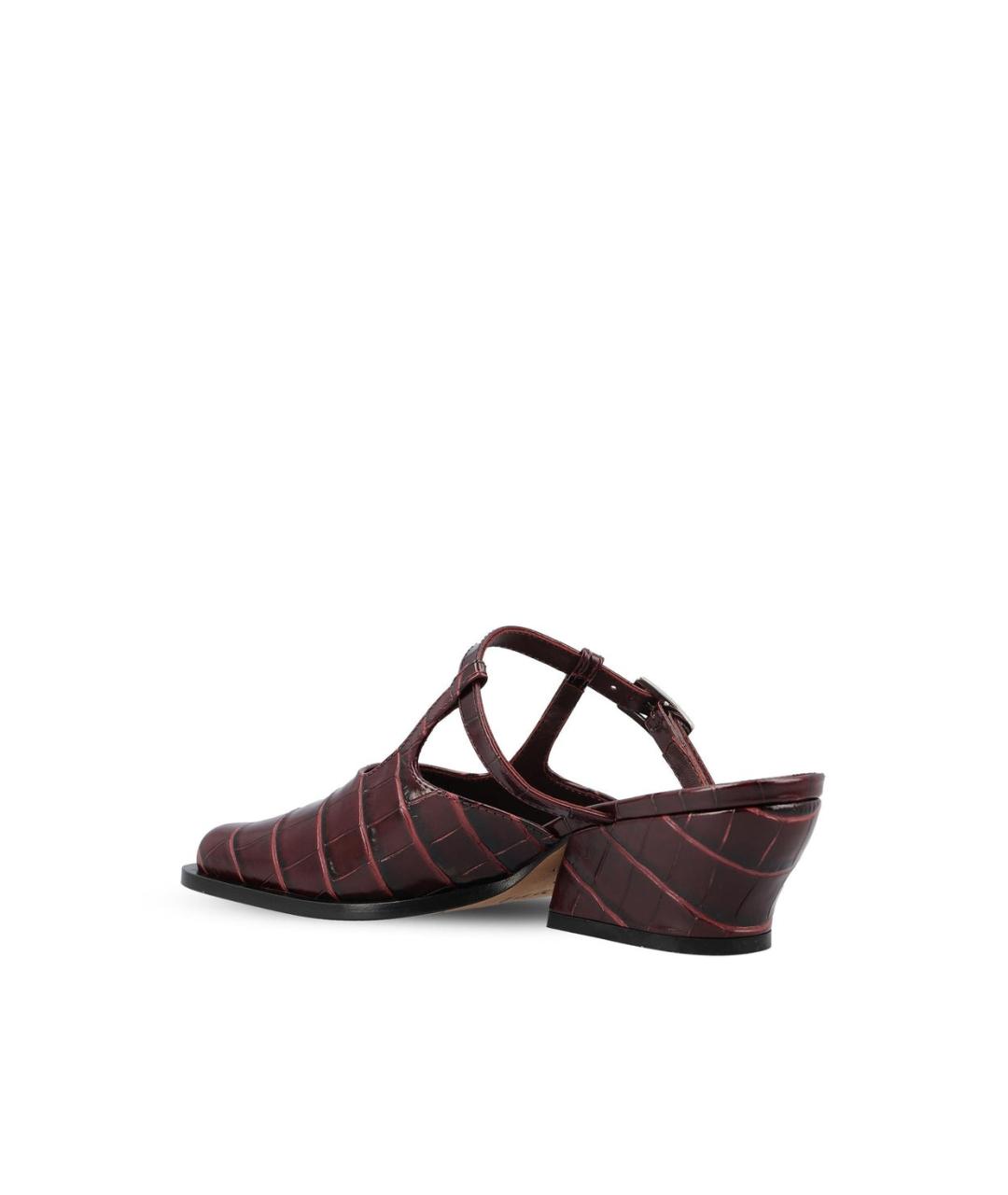 LOEWE Бордовые кожаные туфли, фото 3