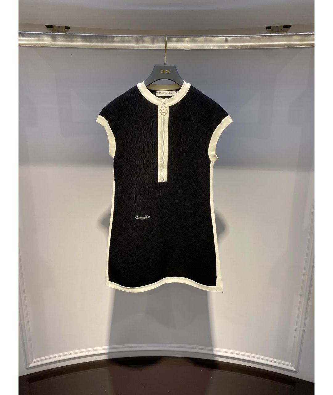 CHRISTIAN DIOR Черное вискозное повседневное платье, фото 2