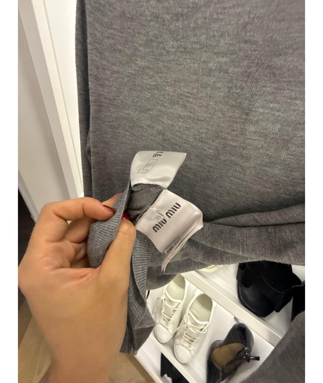 MIU MIU Серый кашемировый джемпер / свитер, фото 3