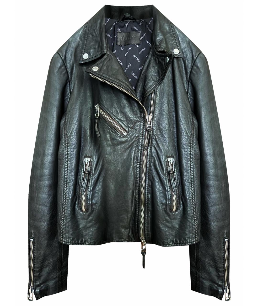 POLLINI Коричневая кожаная куртка, фото 1