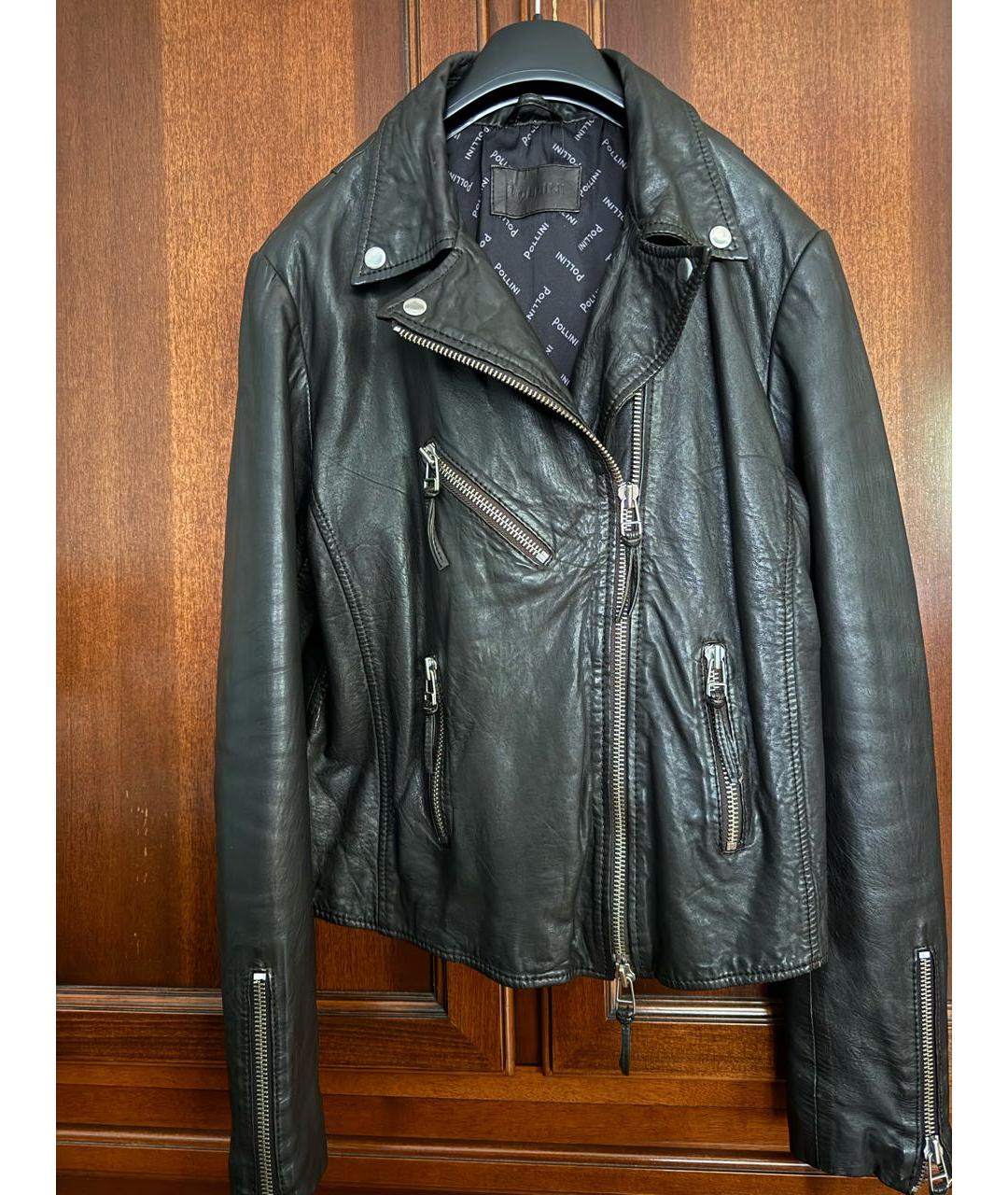 POLLINI Коричневая кожаная куртка, фото 6