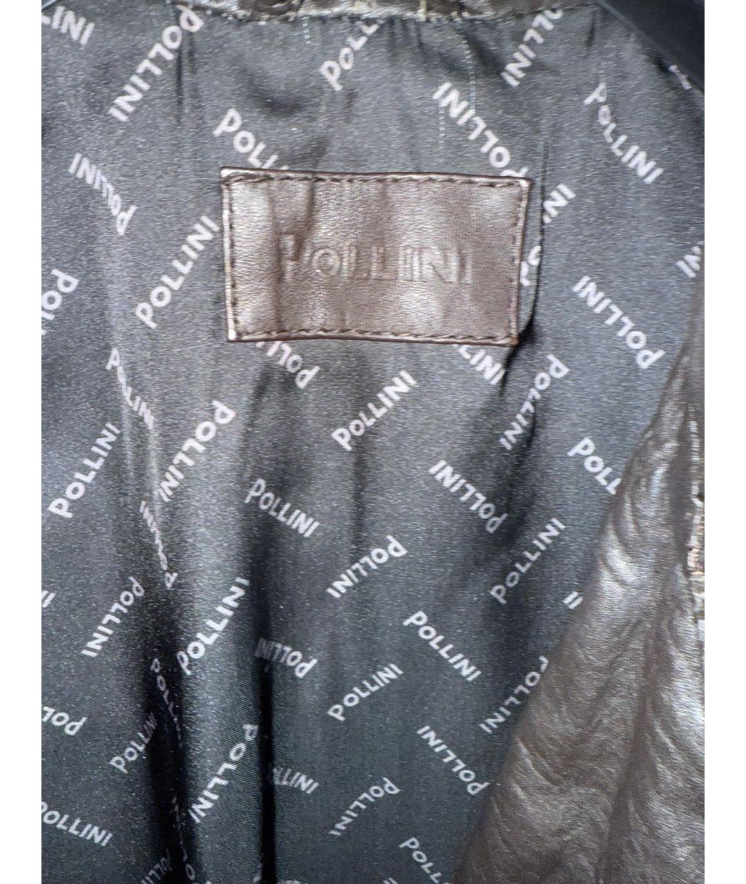 POLLINI Коричневая кожаная куртка, фото 3