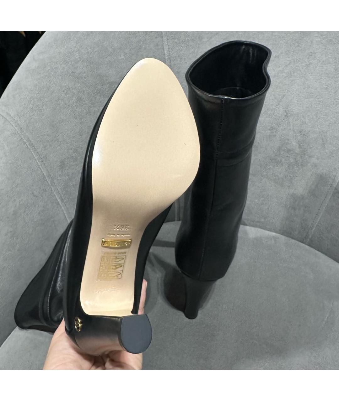 GUCCI Черные кожаные ботильоны, фото 5