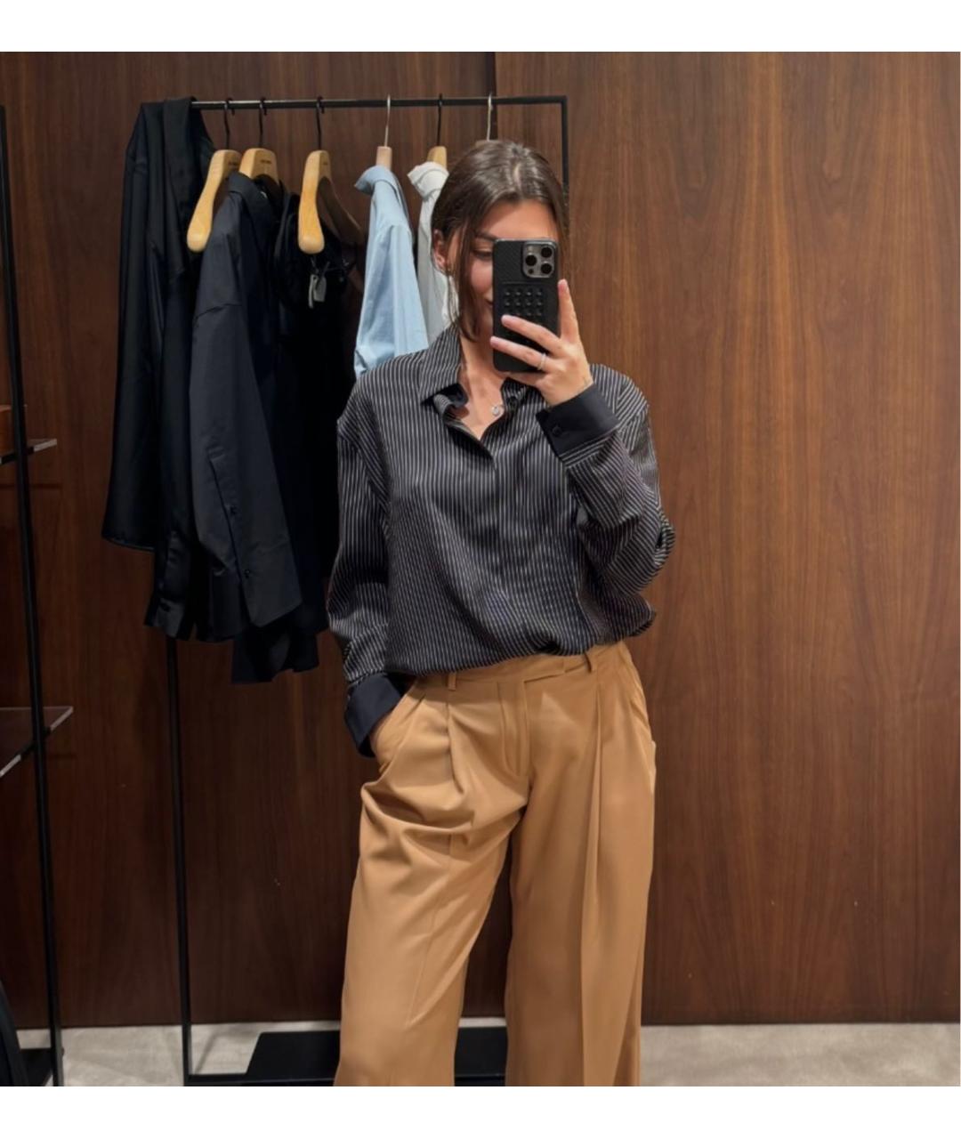 SAINT LAURENT Черная шелковая блузы, фото 4
