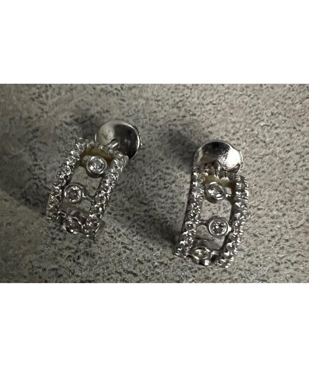 DE BEERS Серебряные серьги из белого золота, фото 3