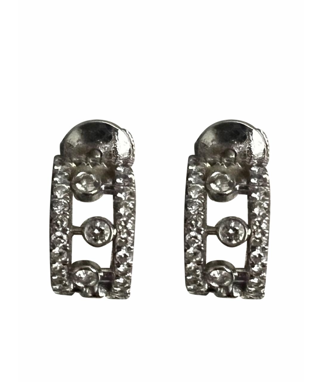 DE BEERS Серебряные серьги из белого золота, фото 1
