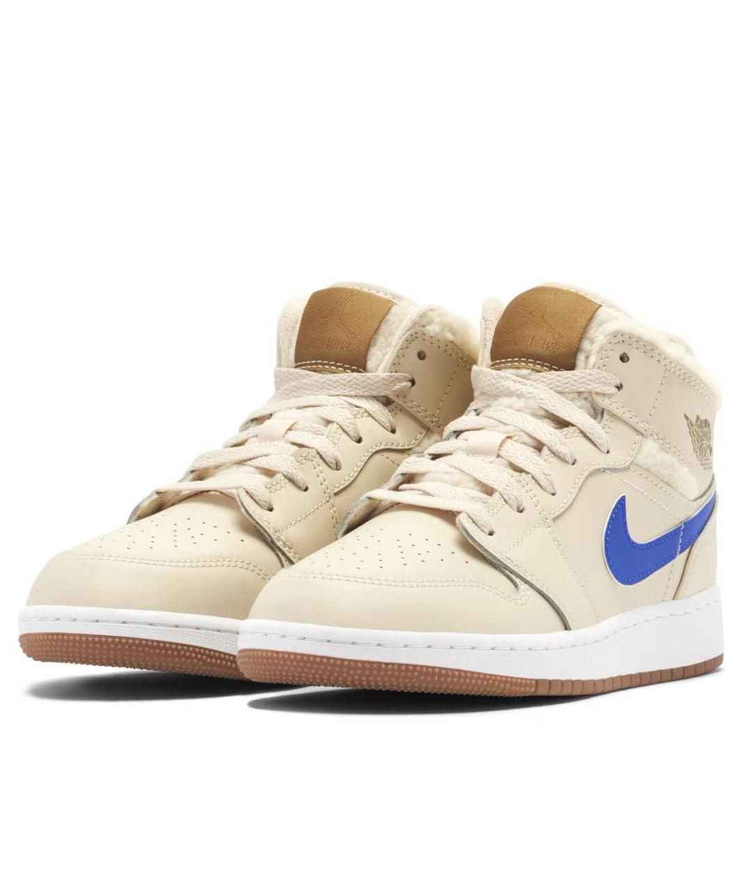 JORDAN Бежевые кожаные кроссовки, фото 4